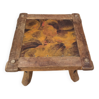 Vintage copper plated brutalist coffee table, 1970s