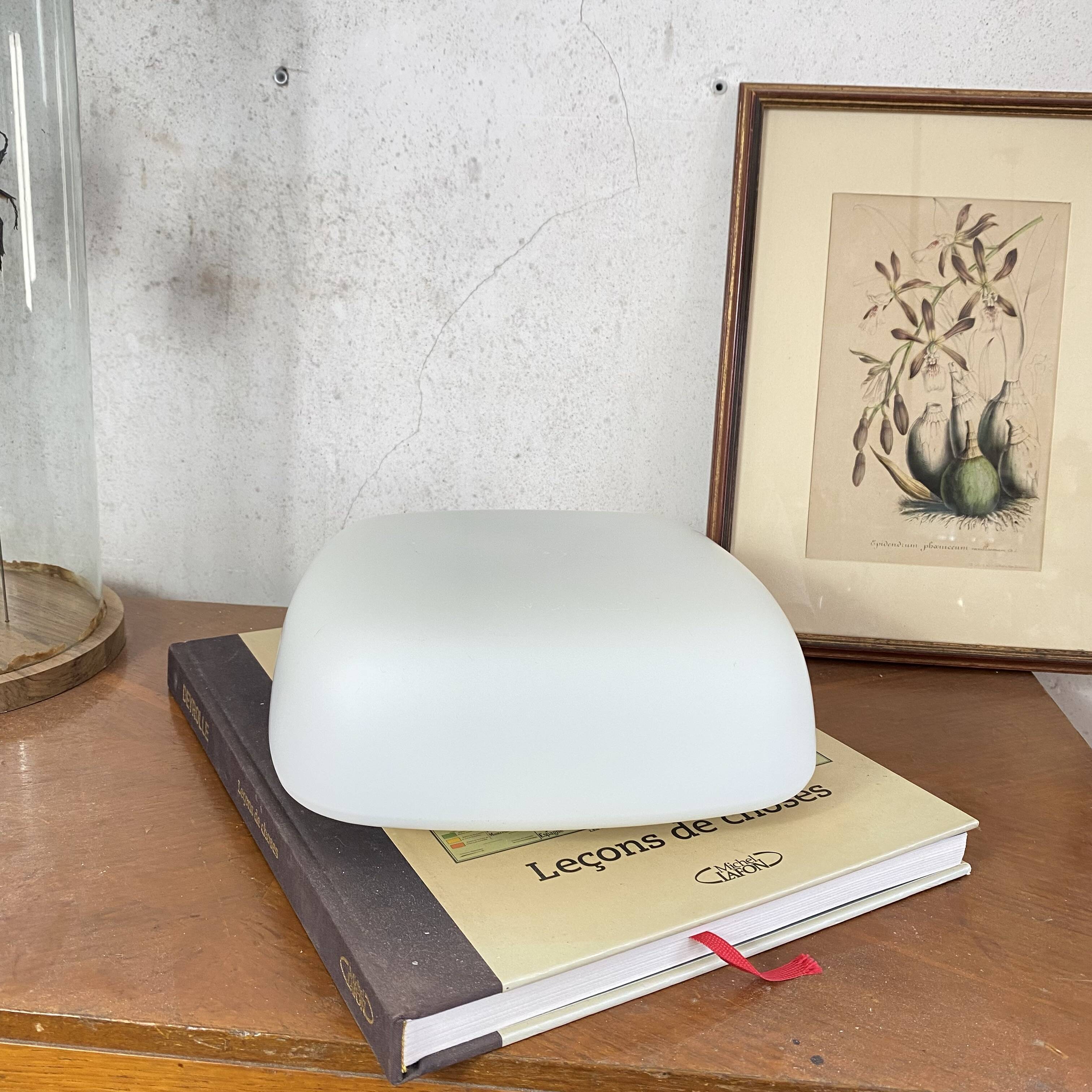 Ceiling light or square wall lamp 25 cm white glass