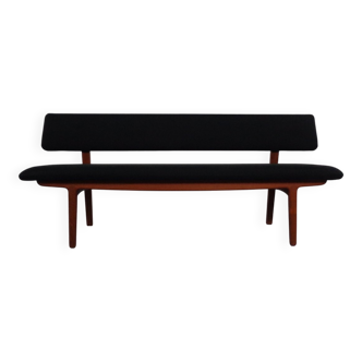 Large teak bench by Aksel Bender Madsen & Ejnar Larsen for Næstved Møbler, Denmark, 1950s.