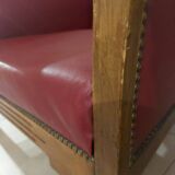 Raspberry red art deco armchair