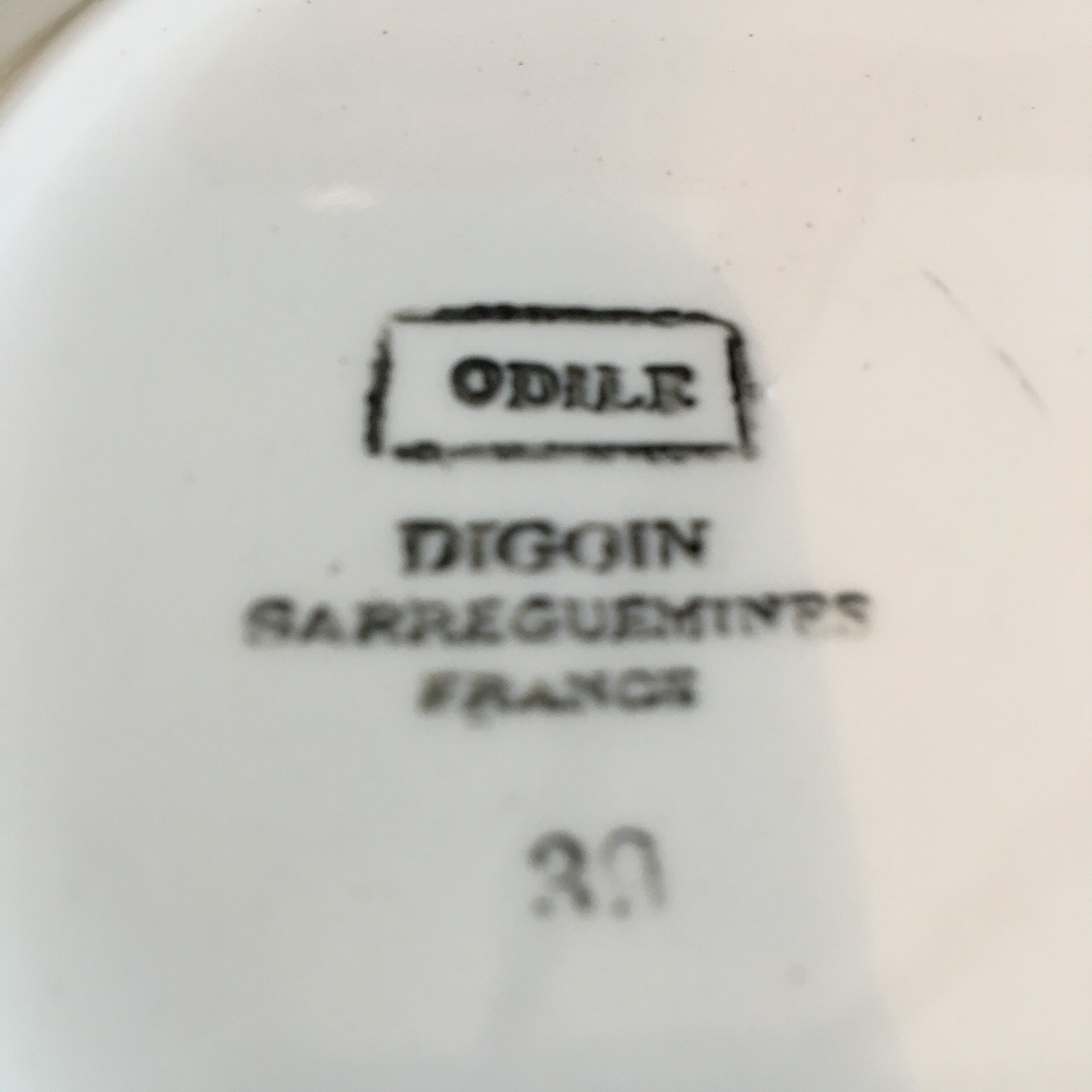 Set of 4 hollow plates "Odile" Digoin Sarreguemines