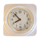 White ceramic square clock, vintage 60/70
