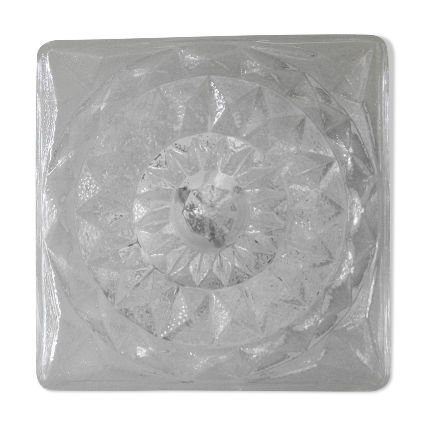 Vintage glass ceiling or wall lamp, Italy, 70s