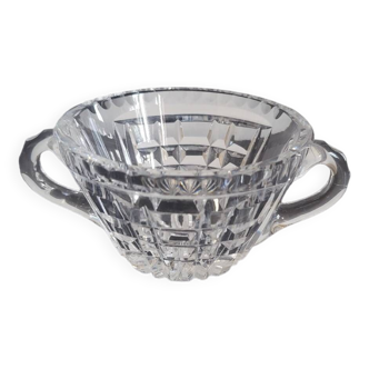 Cut Crystal Bowl with 2 Handles