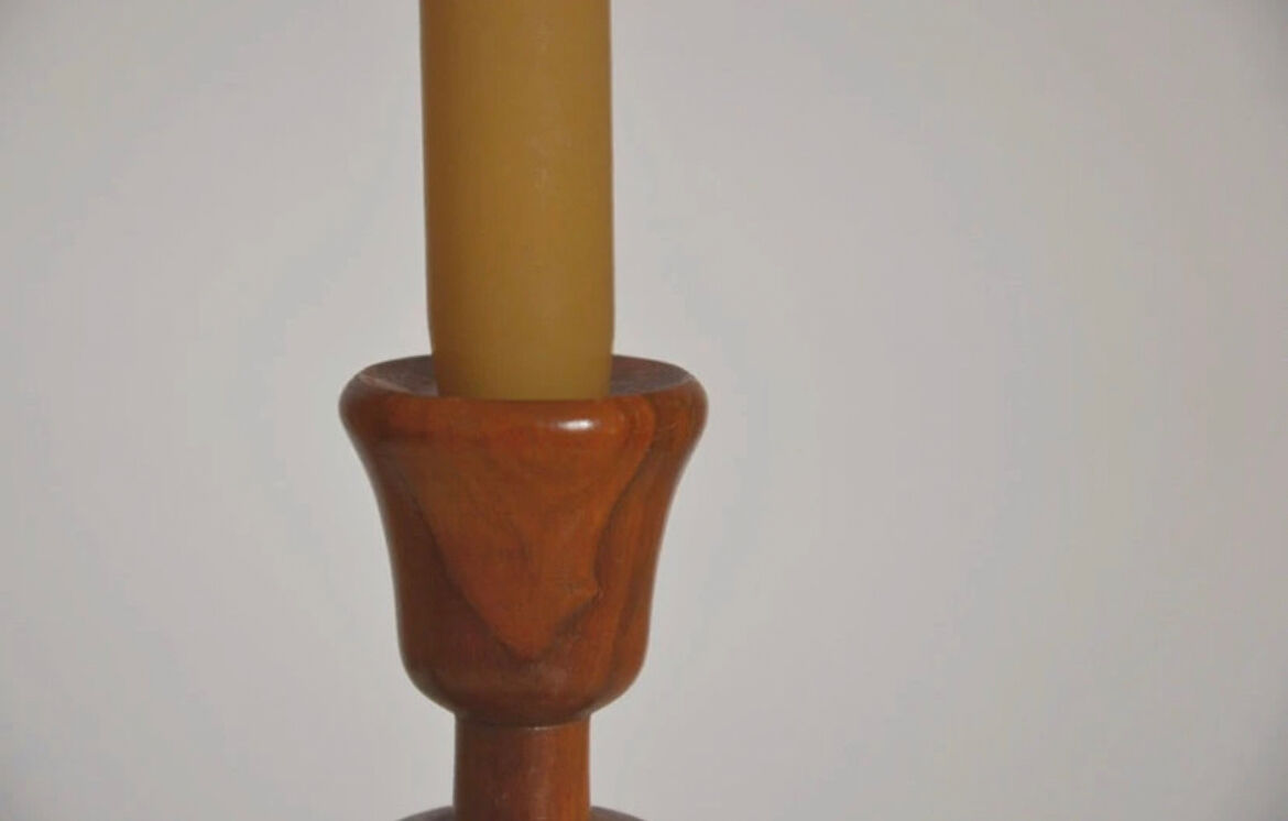 Wooden candle holder