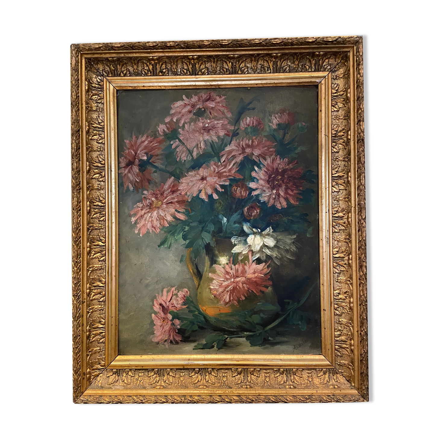 Oil on canvas bouquet of flowers