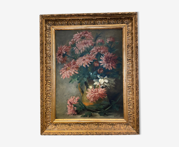 Huile sur toile bouquet de fleurs