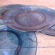4 assiettes plates vintage bleu en verre trempé Vereco France