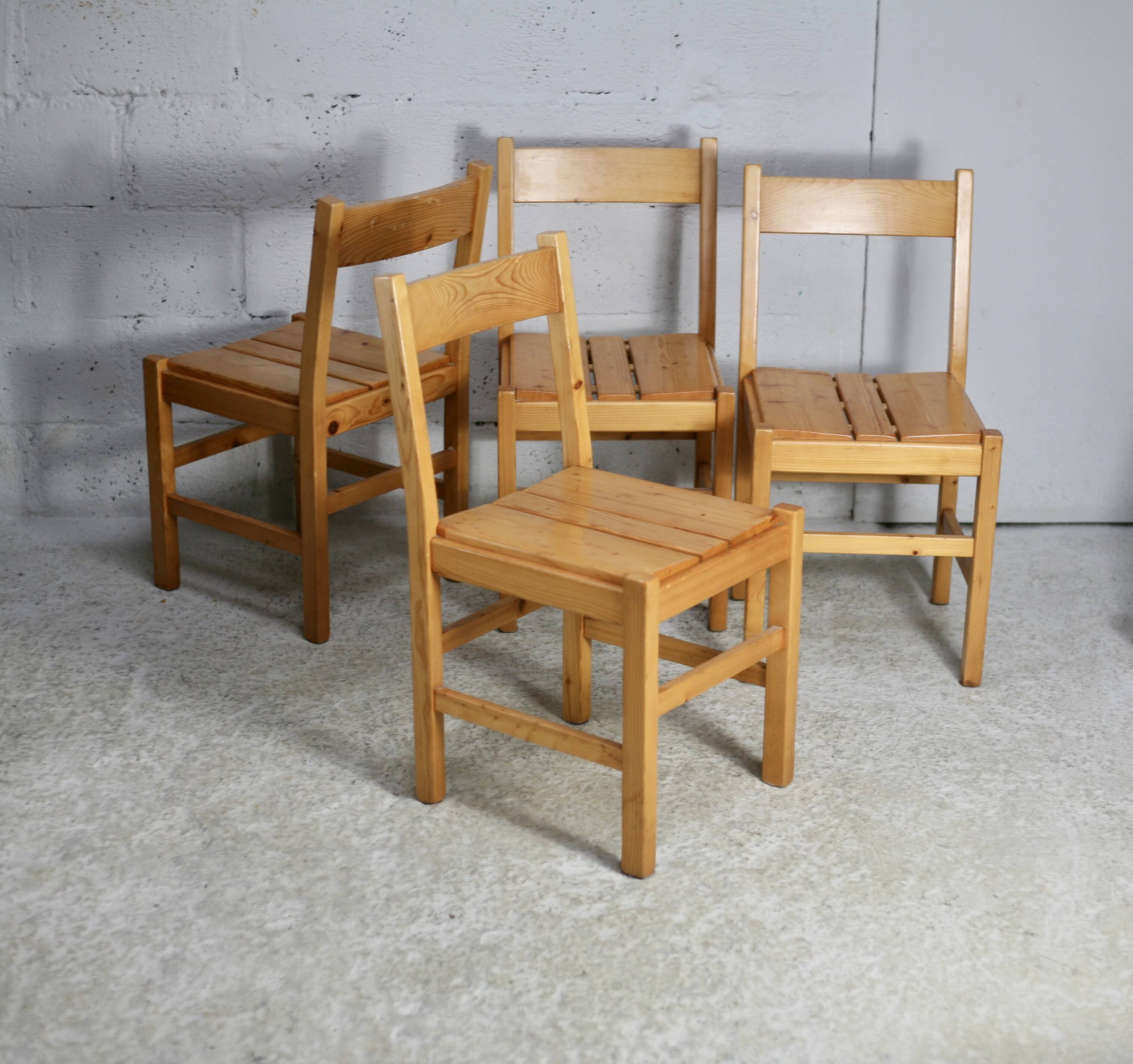 Charlotte Perriand (selection of) for Les Arcs, set of 4 chairs, France, circa 196