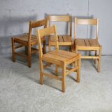Charlotte Perriand (selection of) for Les Arcs, set of 4 chairs, France, circa 196