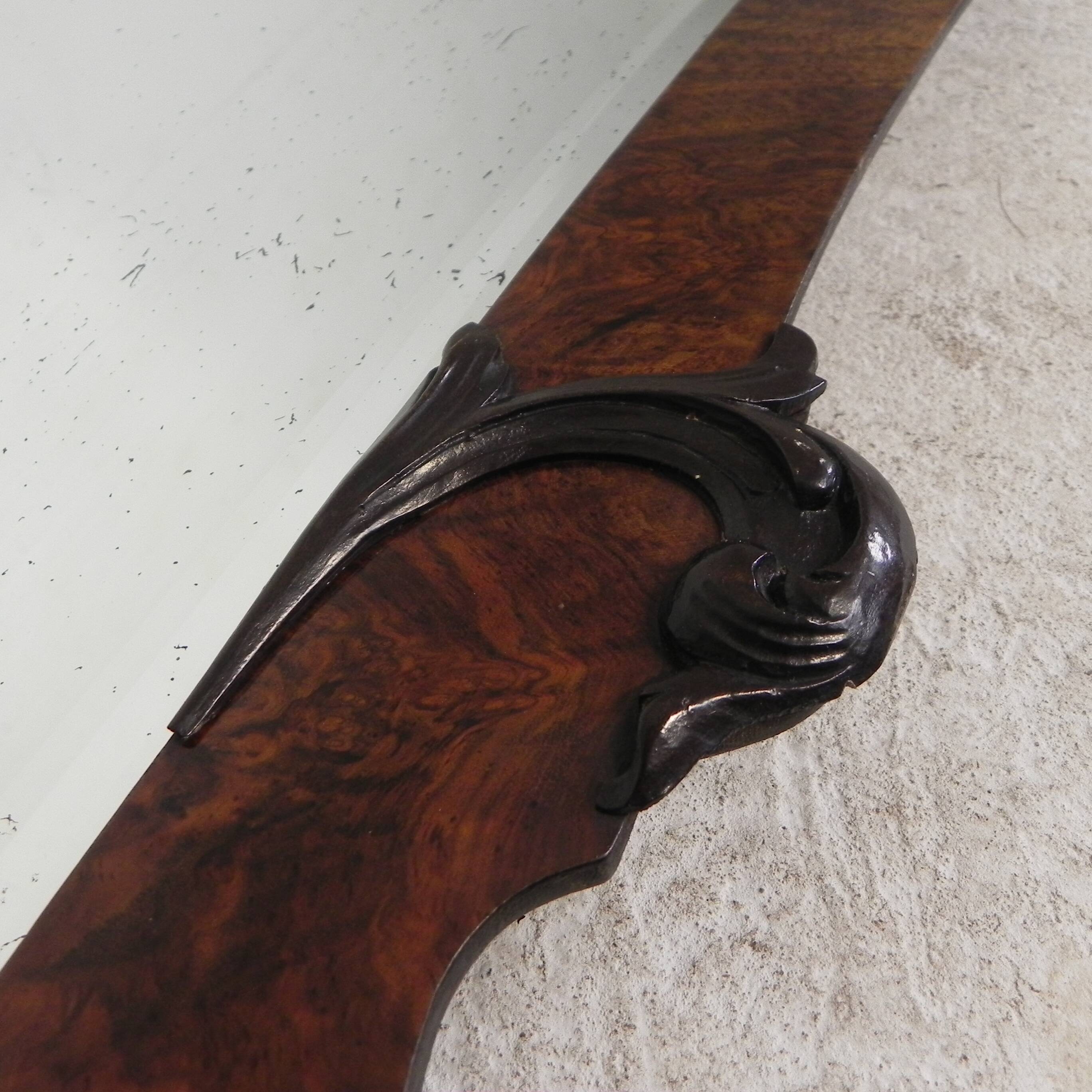 Romantic mirror with faceted glass in a walnut frame, 1942