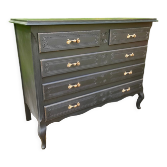 Commode noir et or