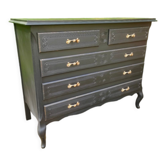 Black and gold chest of drawers