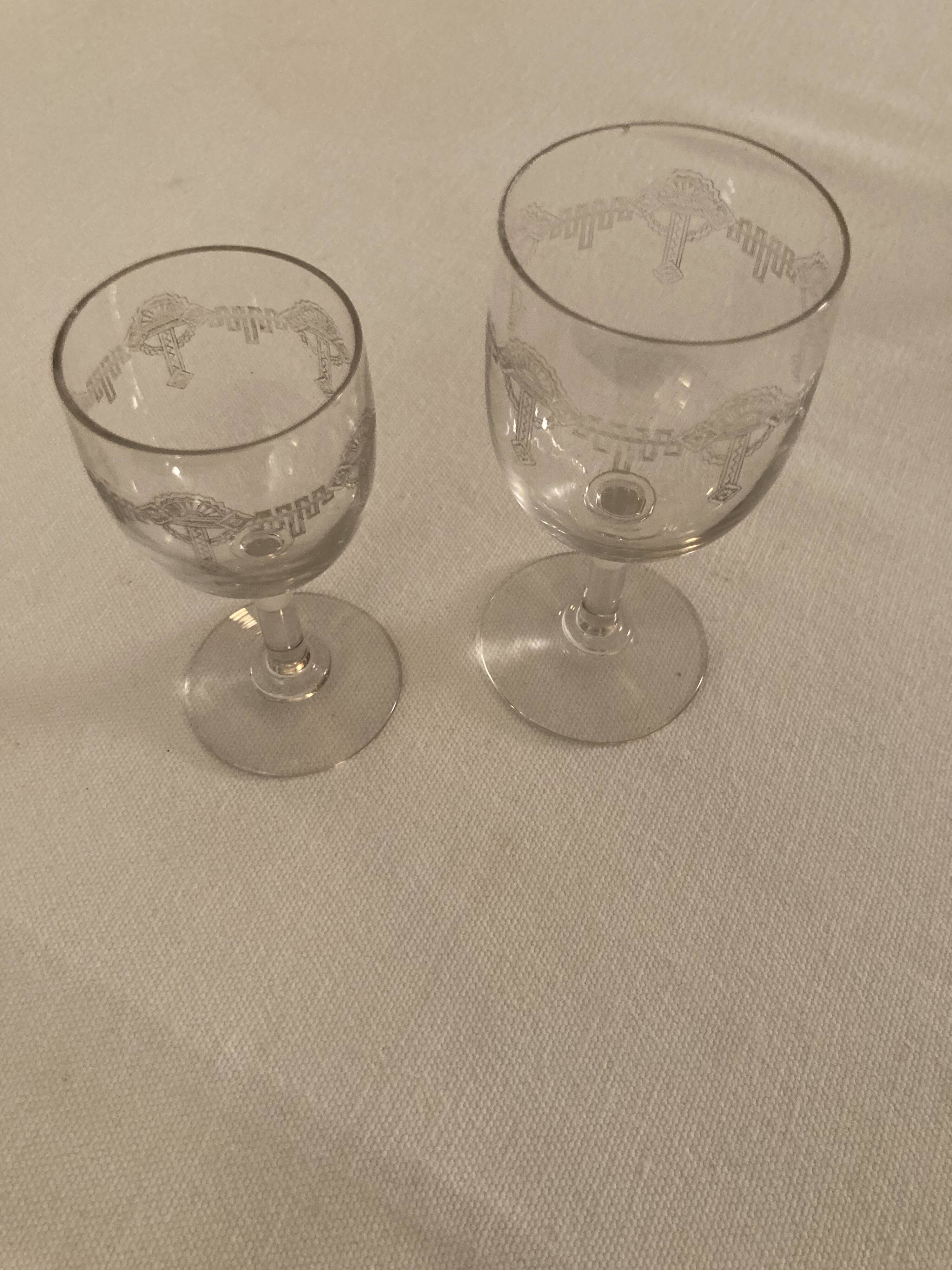 2 old glasses from the end of the 19th century, beginning of the 20th century