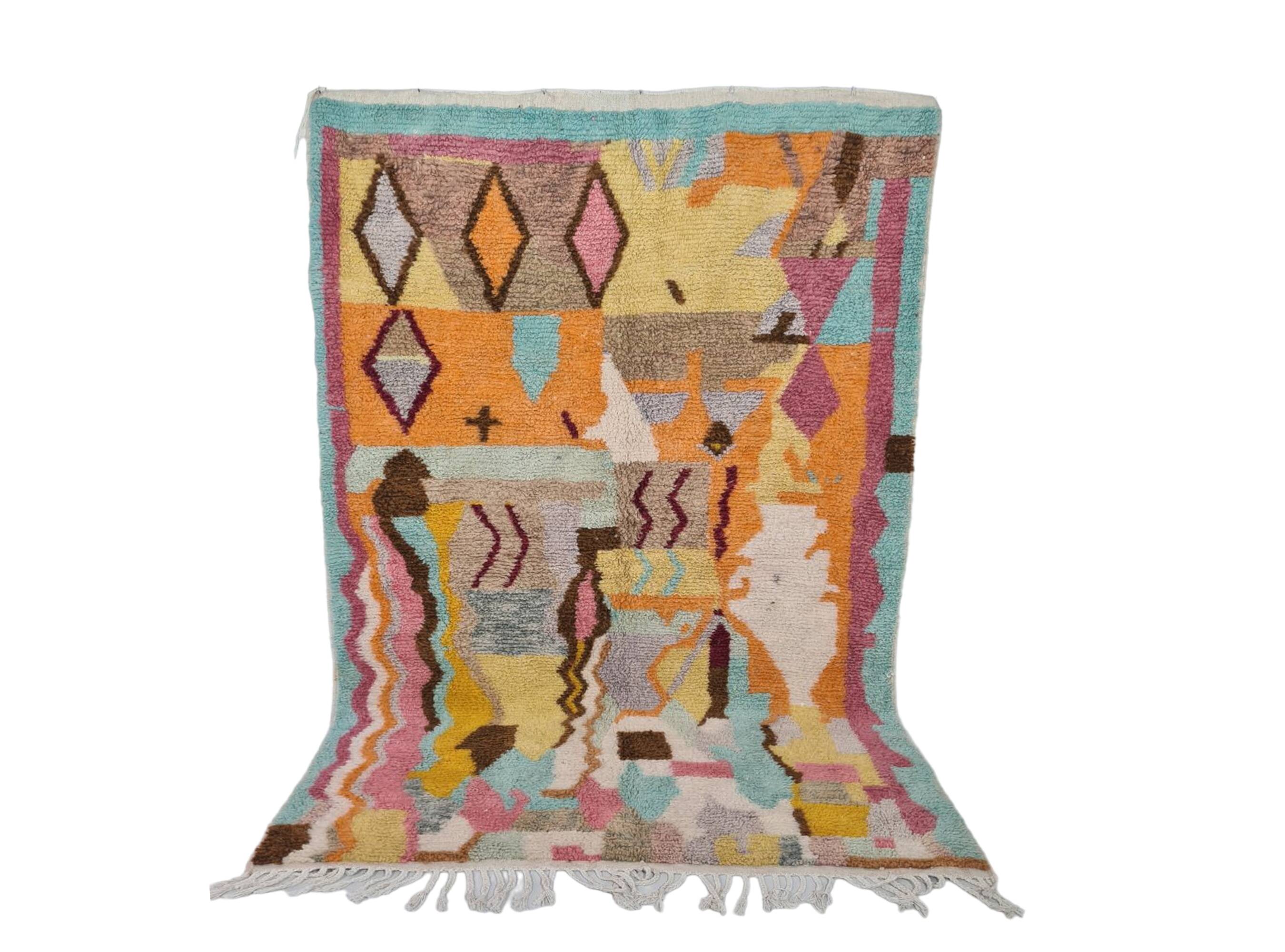 Berber bohemian handmade wool rug 250 X 150 CM