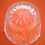 Années 1950   Pot couvert   Drageoir / Bonbonnière  Verre taillé et ciselé