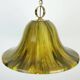 Vintage pendant lamp amber color acrylic and brass 1970s