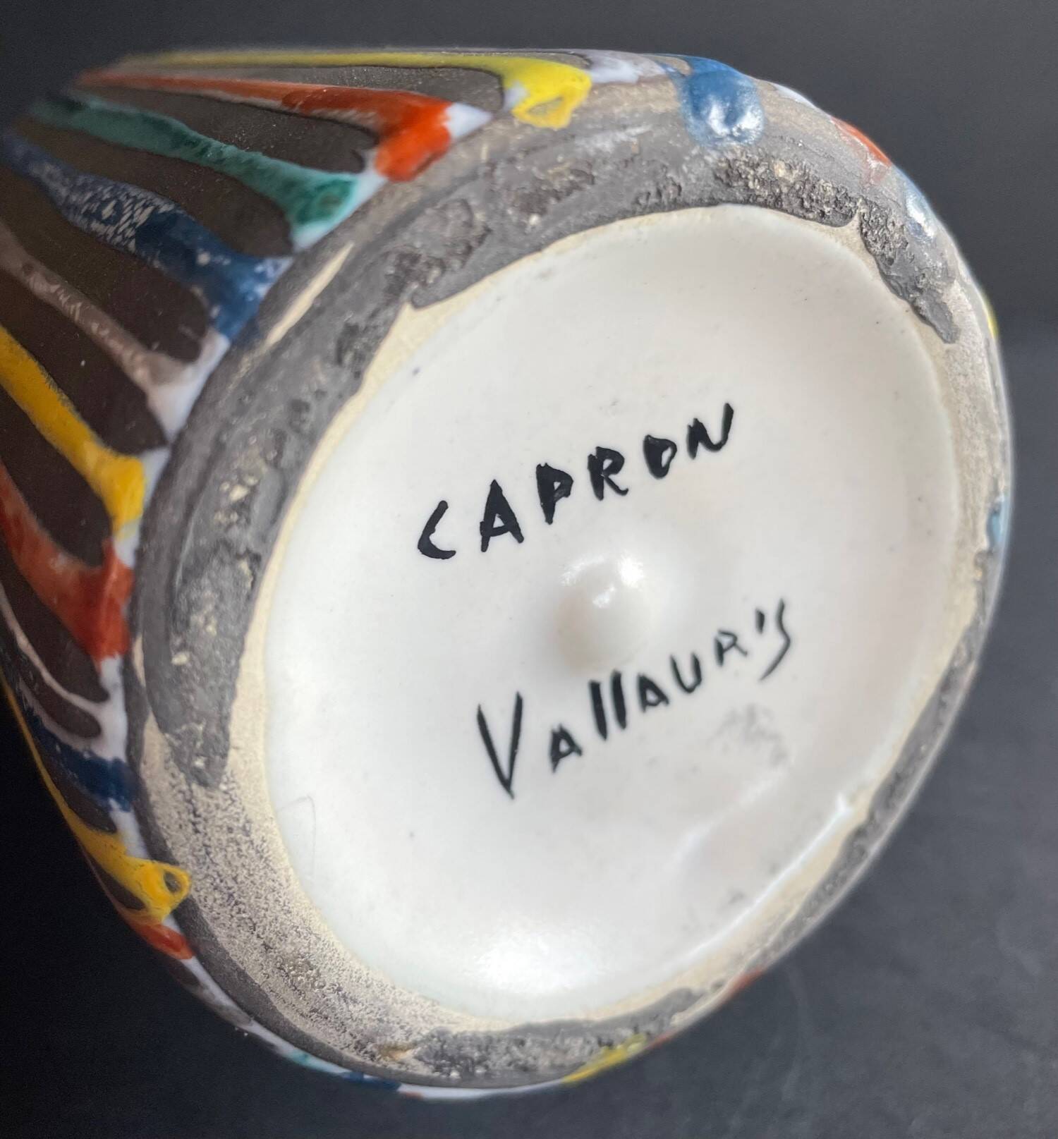 “Fine” earthenware bottle Roger Capron Vallauris