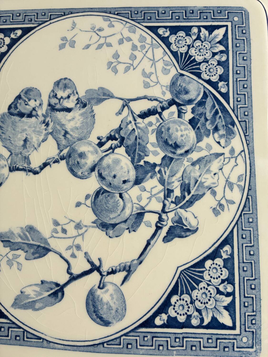 Gien blue birds trivet numbered