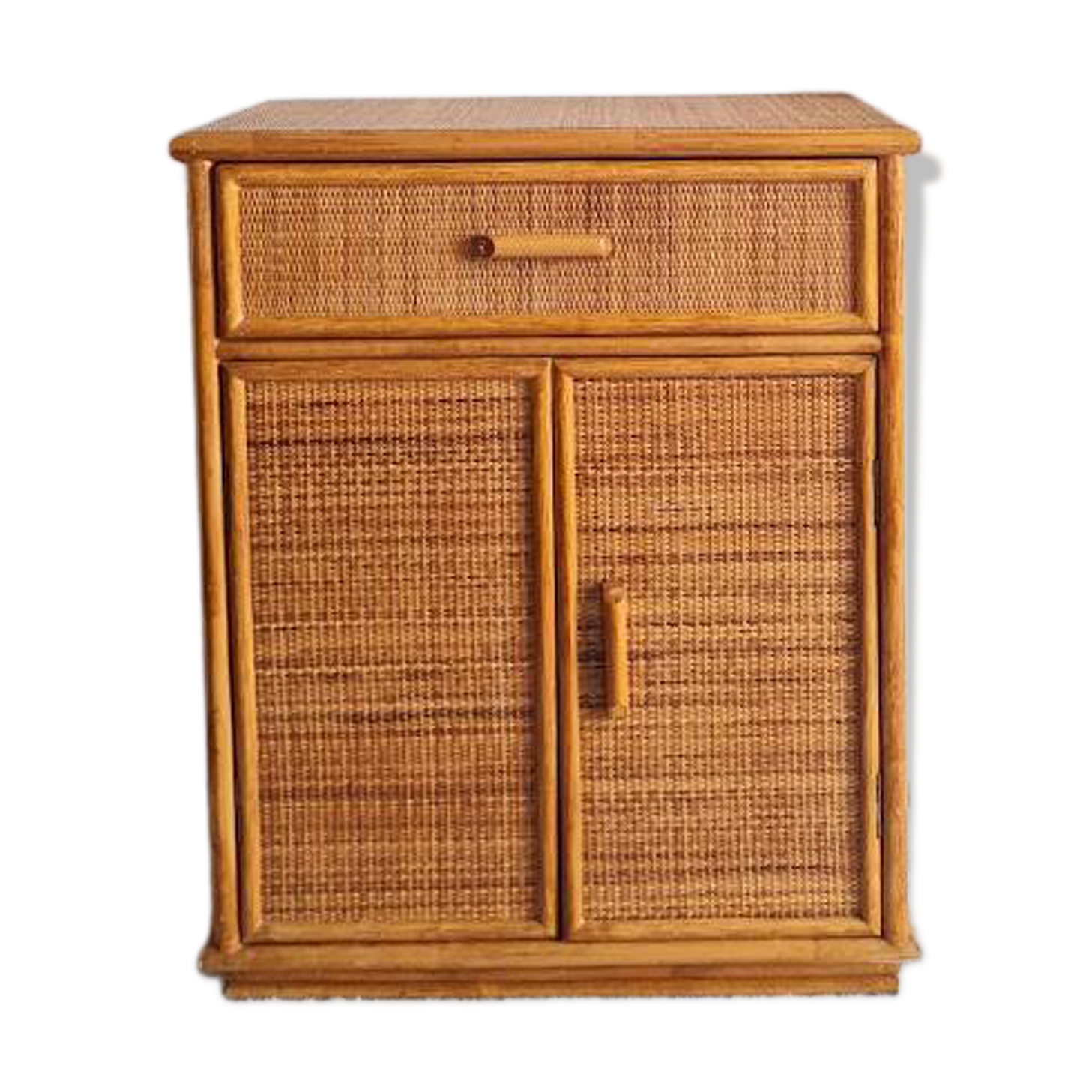 Vintage rattan sideboard from the 1970s.