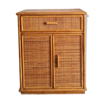 Vintage rattan sideboard from the 1970s.