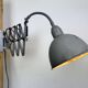 Grey Industrial Scissor Wall Lamp from Elektroinstala, 1960s