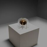 Beautiful Murano glass and brass table lamp, Italy 1950s