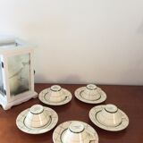 Set of 5 cups and 5 under cup old gien model tamaris
