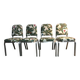 Aluminum chairs covered with Yasmine All overdose multicolor fabric Maison Thevenon arma Burgess