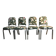 Aluminum chairs covered with Yasmine All overdose multicolor fabric Maison Thevenon arma Burgess