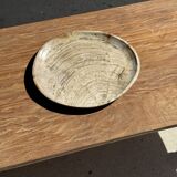 Petrified wood catchall or dish in light grey with rings D27x25 -3320