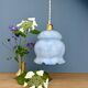 Vintage globe pendant light in white and blue opaline