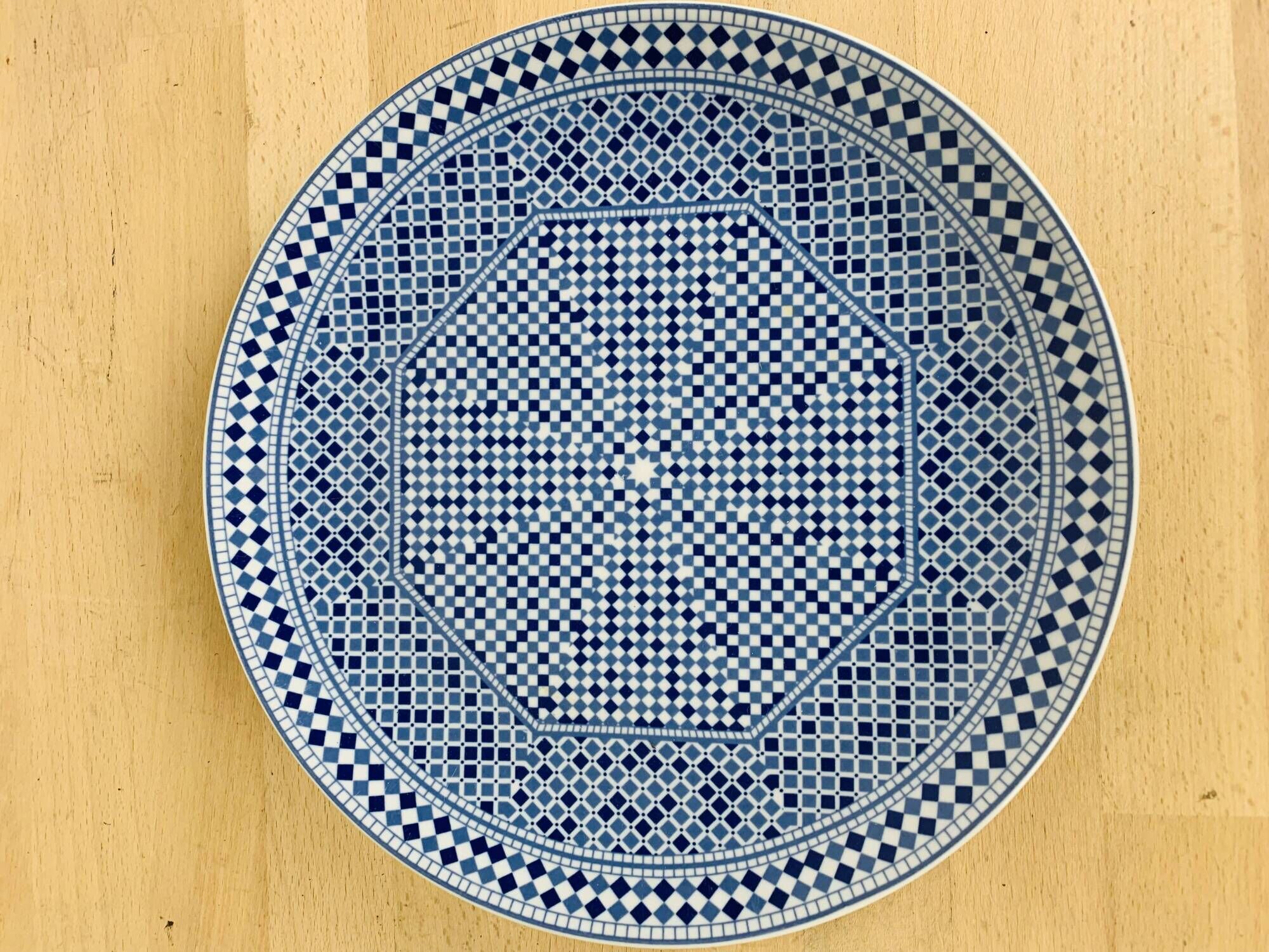 6 flat plates Cocema Fes Morocco, blue mosaic