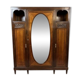 Louis Majorelle: Art Nouveau period mirrored wardrobe in Macassar and Walnut