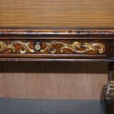 Double-sided writing desk in hardwood with gilt griffins, RJ Horner style.