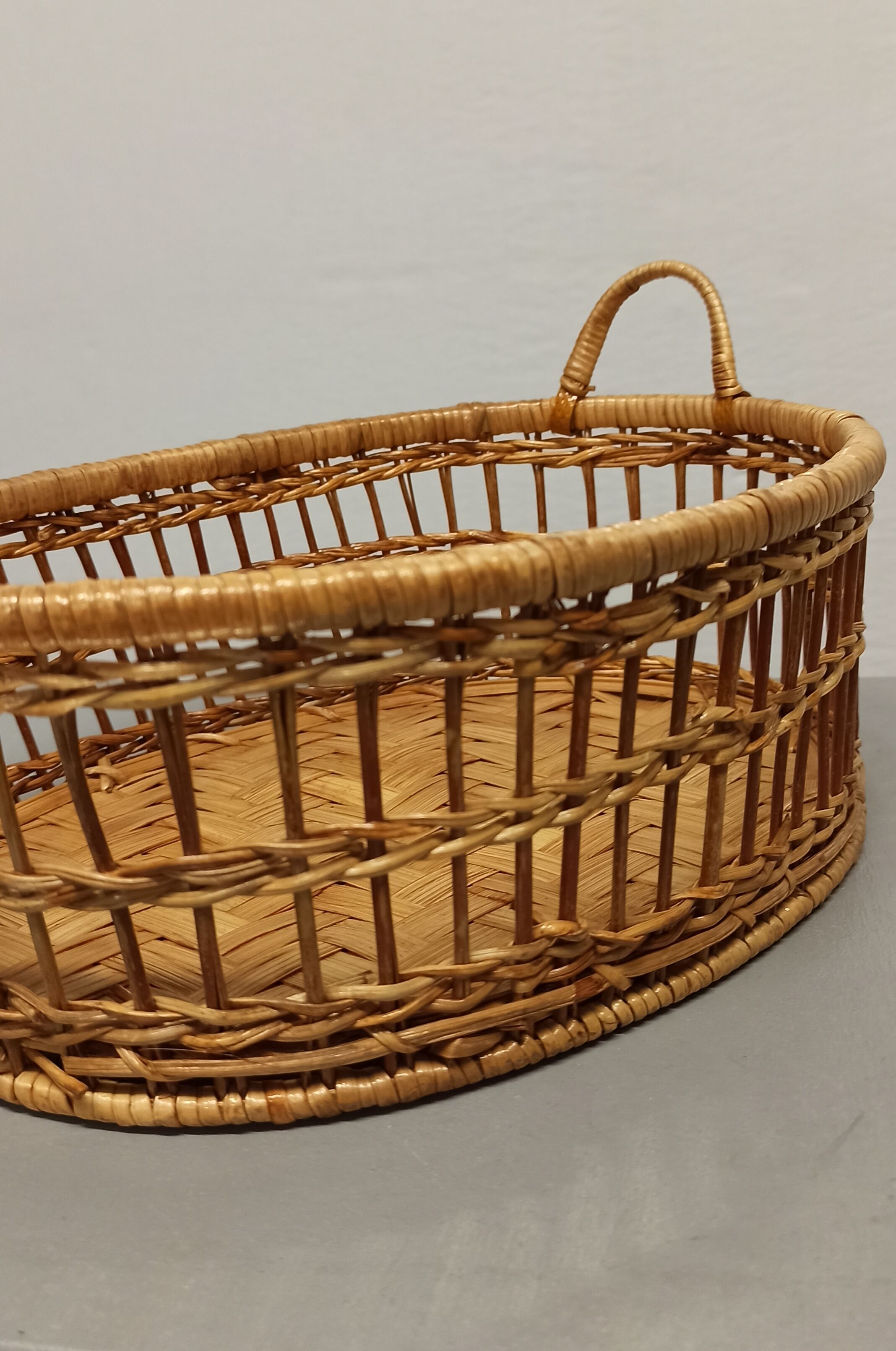 Rattan braided basket