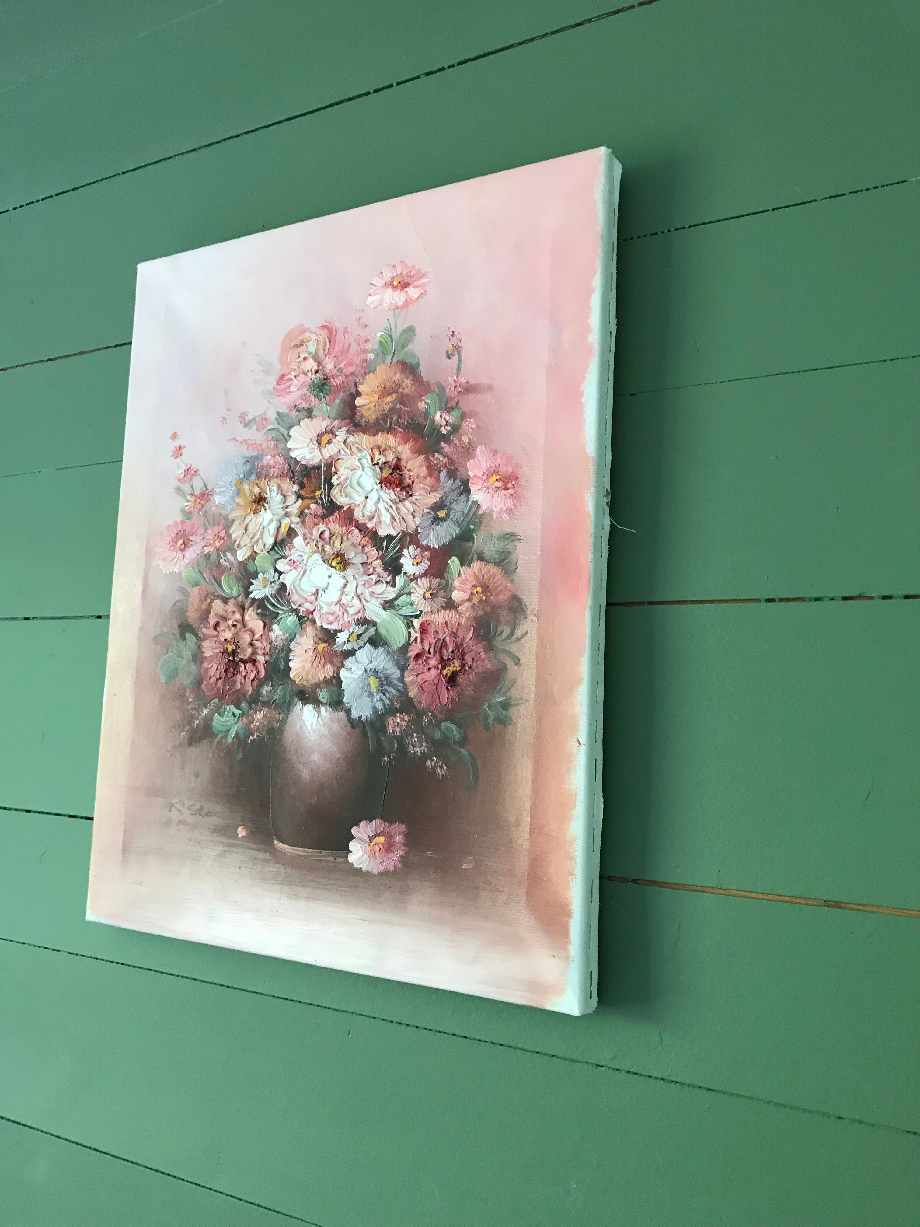 Oil on canvas bouquet of flowers