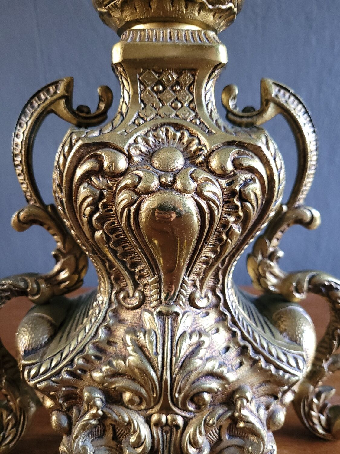 Large antique lamp base 50 cm Napoleon III style – gilded regulus