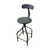 Nicolle industrial architect high chair swivel up adjustable metal gray 1950