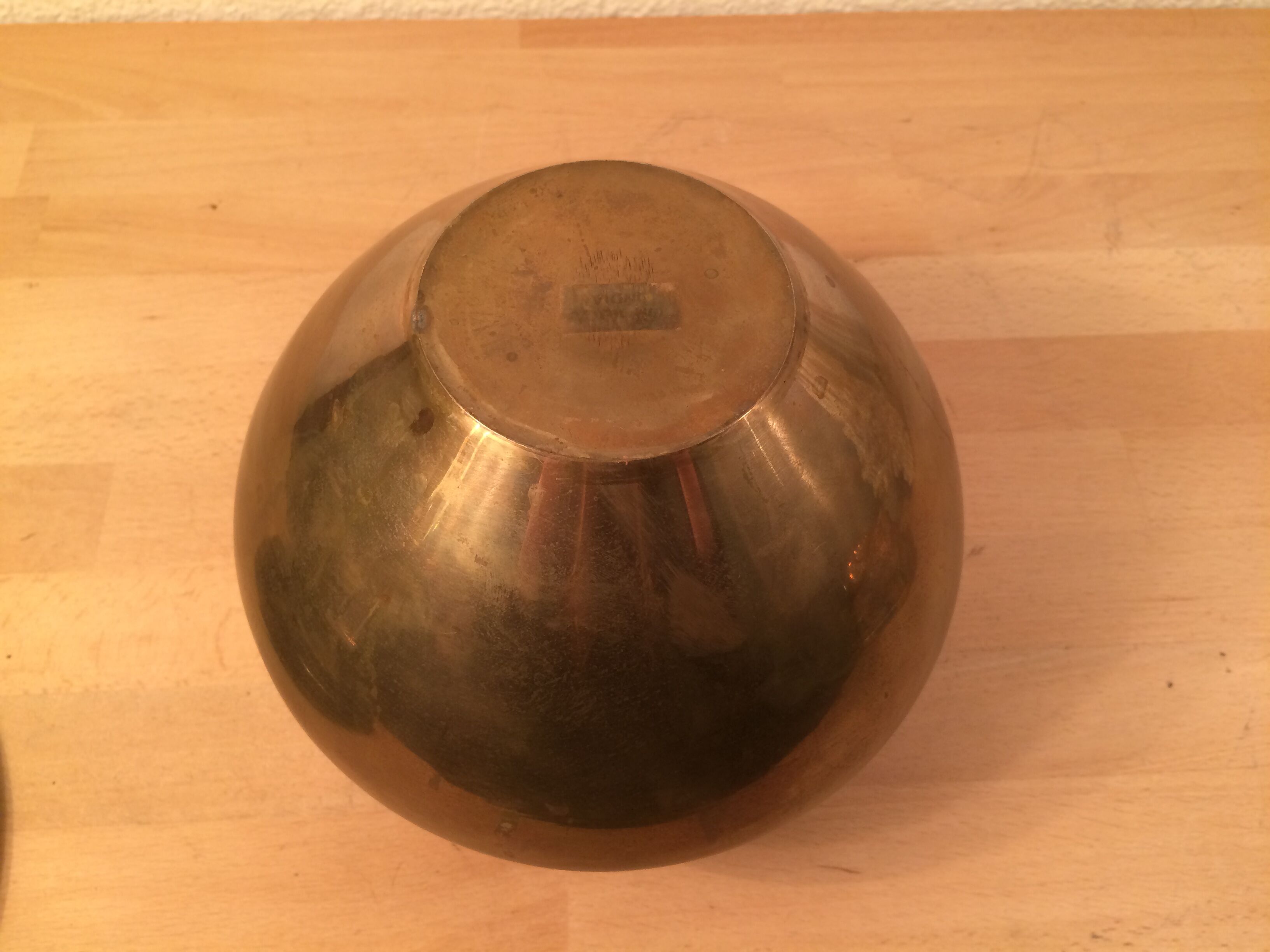 Vintage modernist golden brass vase