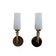 Pair of wall sconces brass tulip shade square frosted glass white