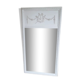 Patinated trumeau mirror Louis XVI style