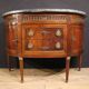 French Louis XVI style half-moon commode with marble top
