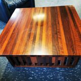 Table basse XL design vintage en bois exotique
