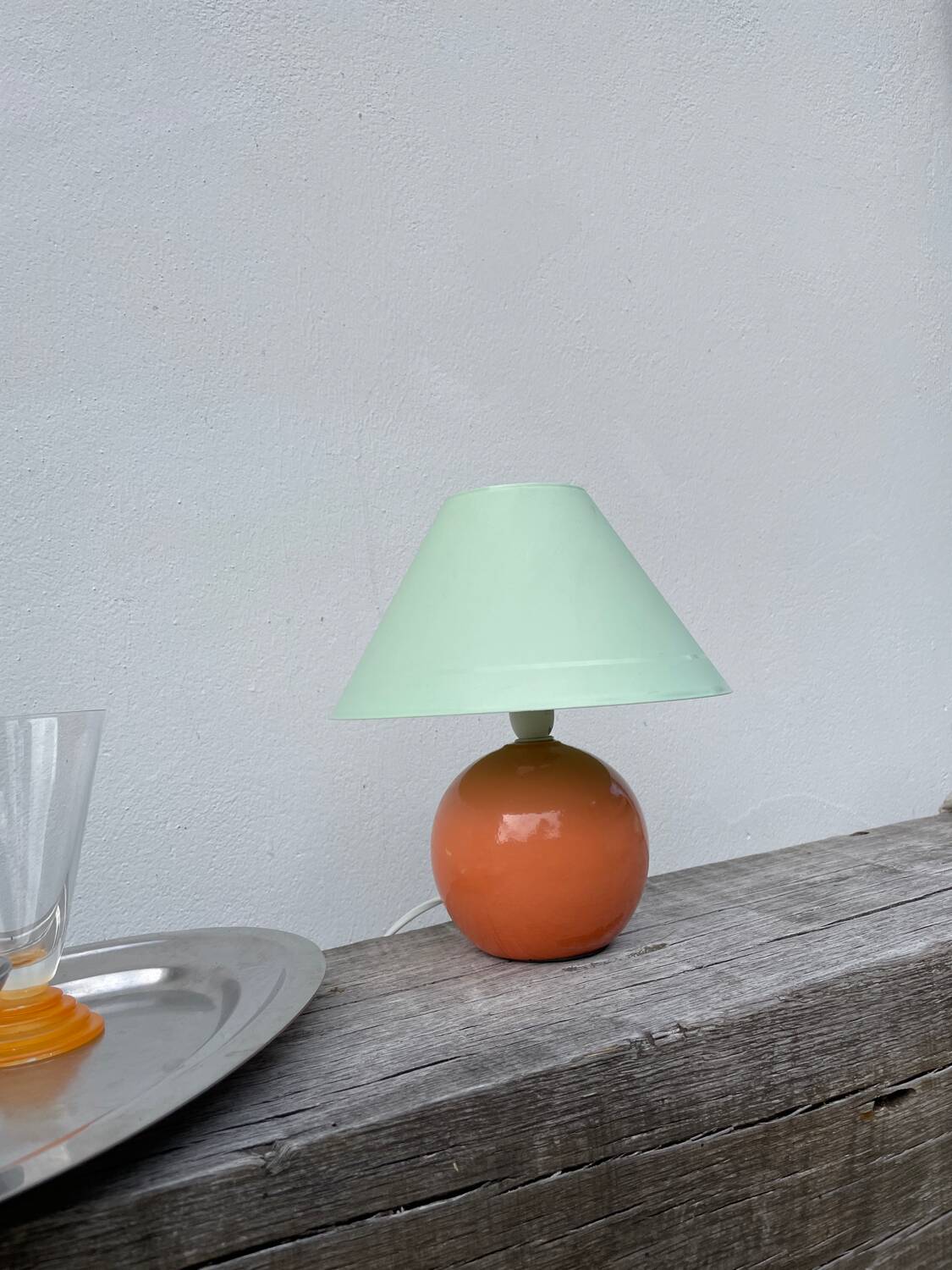 Two-tone ceramic bedside lamp 1980