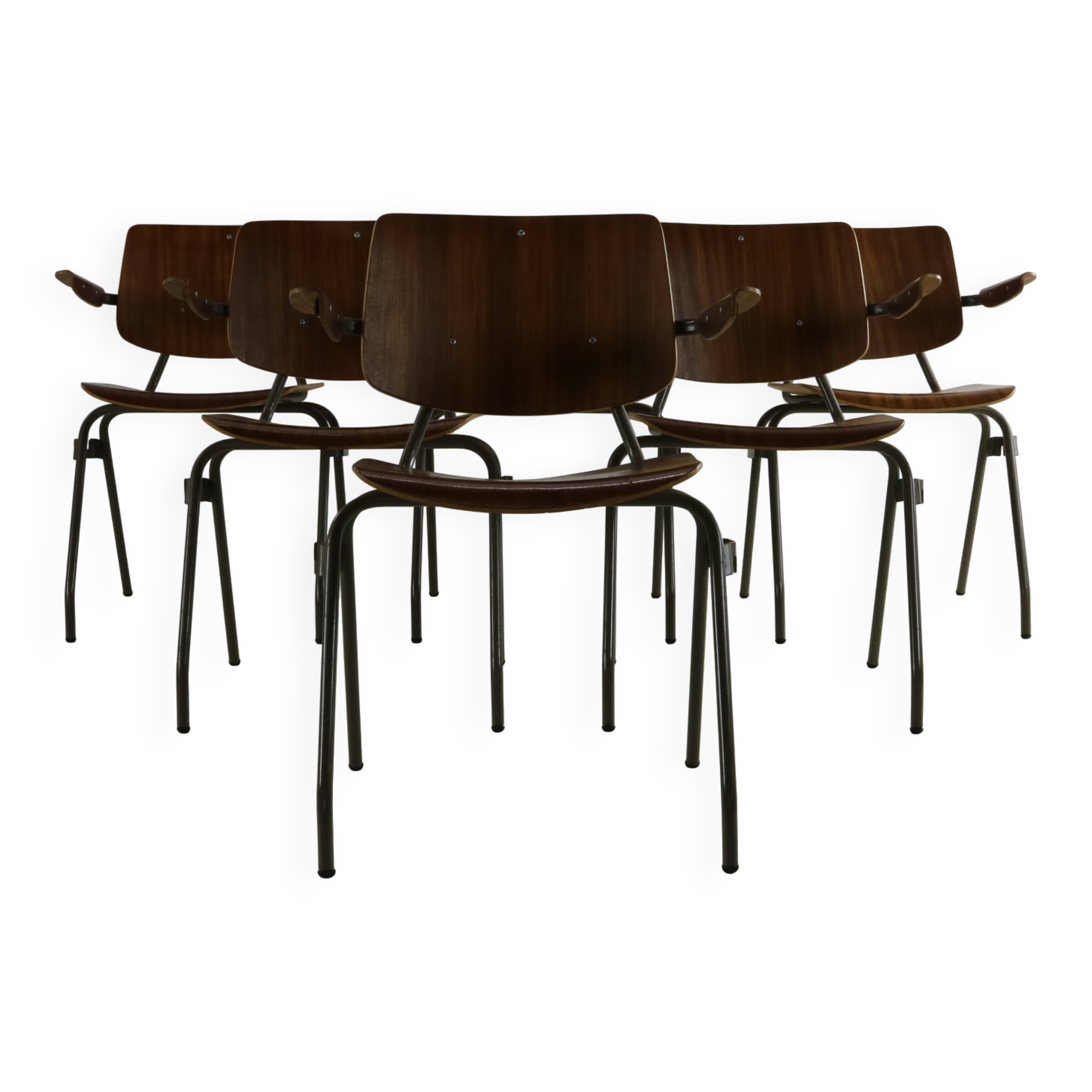 Set of six dining chairs by Kho Liang Ie for Car Katwijk