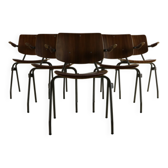 Set of six dining chairs by Kho Liang Ie for Car Katwijk