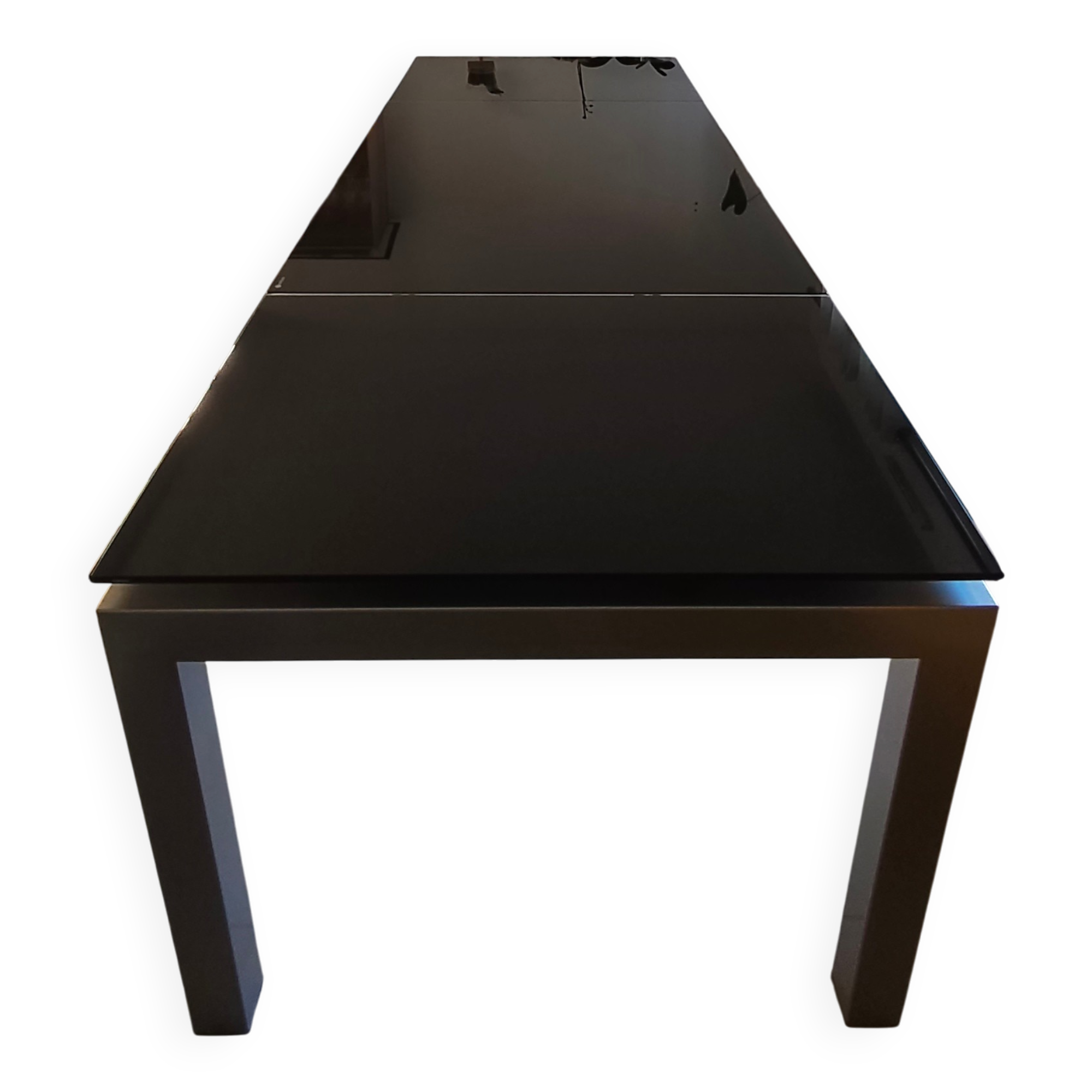 Table calligaris extensible métal/verre trempé