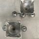 Pair of pewter candle holders - Made in Italy - 70s
