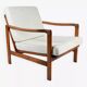 Original Baczyk Scandinavian armchair, 1960s, renovation, teak.